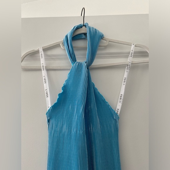 L’idee Nuits D'Été Turlington Midi-Dress Blue Halter | Size Uk 8/Small NWT - Picture 6 of 10